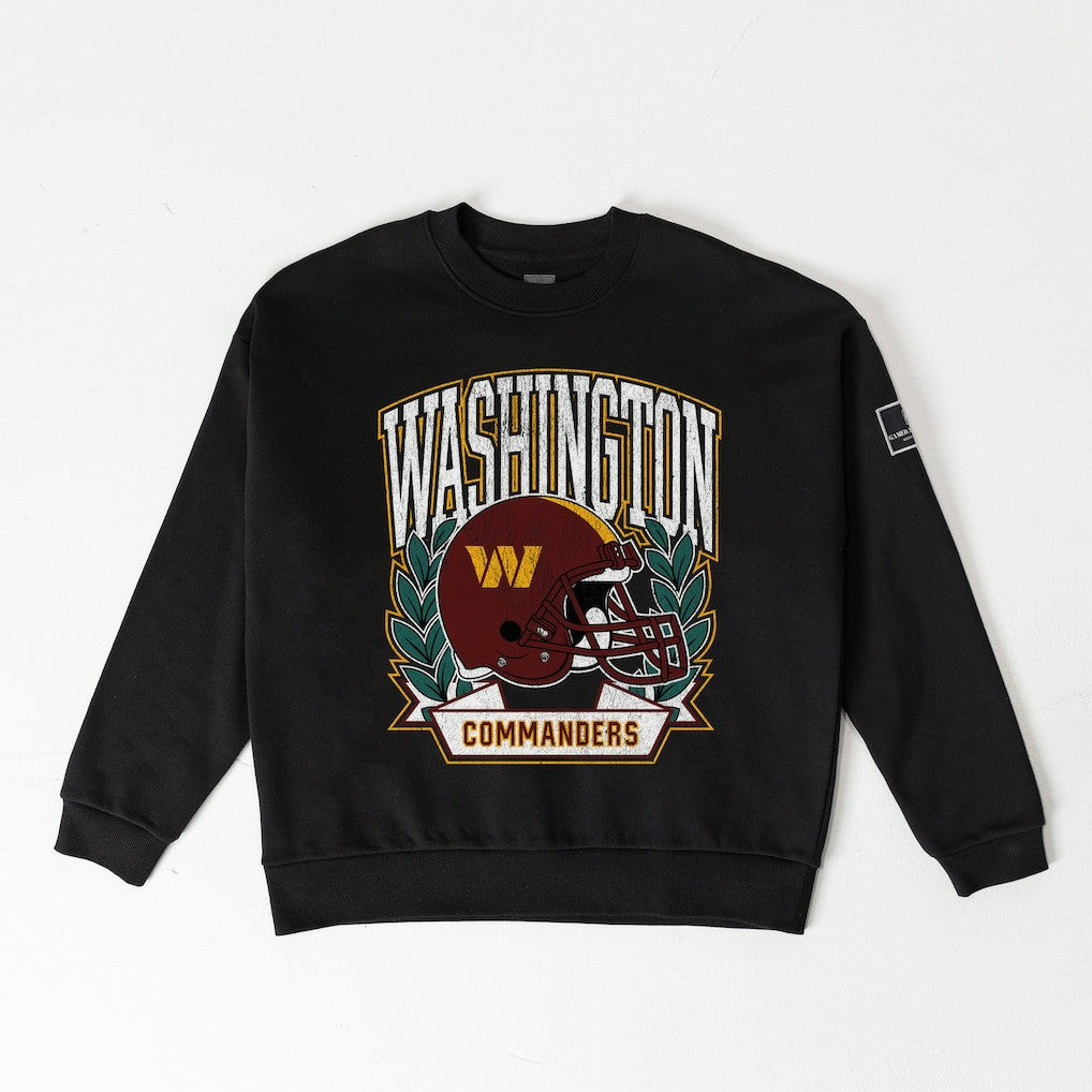 Washington Commanders  Gameday Couture Women's Oversized Victory Lane Black Label Premium Fleece Sweatshirt