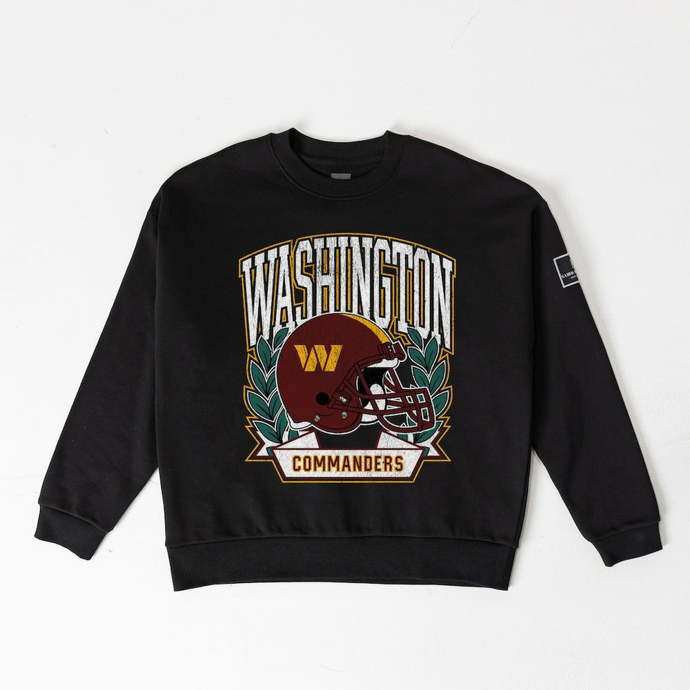 Washington Commanders  Gameday Couture Women's Oversized Victory Lane Black Label Premium Fleece Sweatshirt