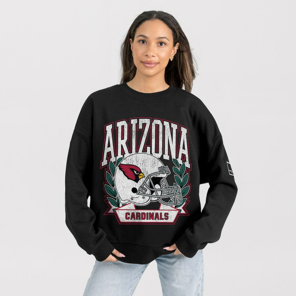 Arizona Cardinals  Gameday Couture Women's Oversized Victory Lane Black Label Premium Fleece Sweatshirt