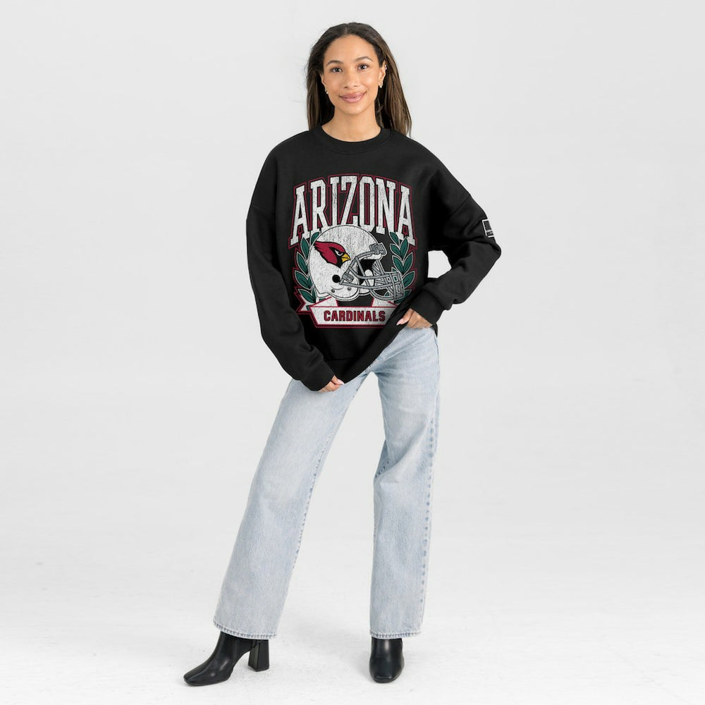 Arizona Cardinals  Gameday Couture Women's Oversized Victory Lane Black Label Premium Fleece Sweatshirt