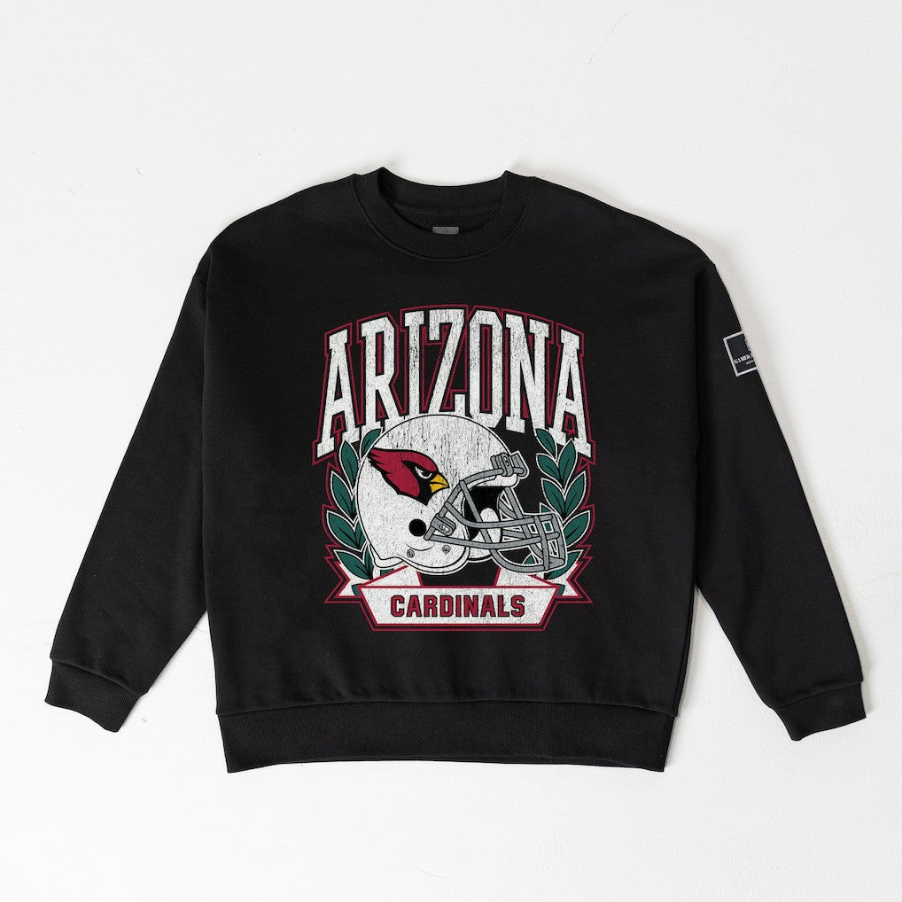 Arizona Cardinals  Gameday Couture Women's Oversized Victory Lane Black Label Premium Fleece Sweatshirt