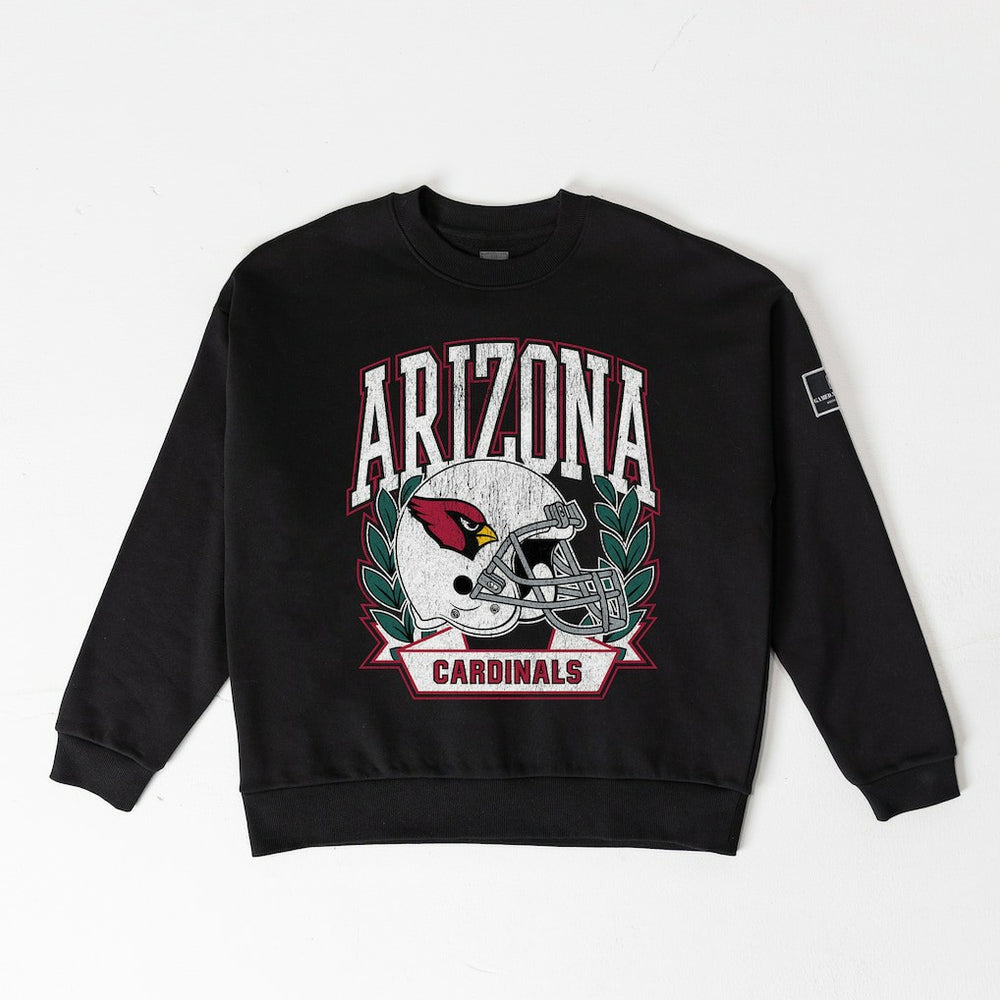 Arizona Cardinals  Gameday Couture Women's Oversized Victory Lane Black Label Premium Fleece Sweatshirt