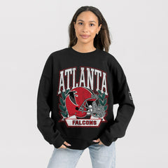 Atlanta Falcons  Gameday Couture Women's Oversized Victory Lane Black Label Premium Fleece Sweatshirt