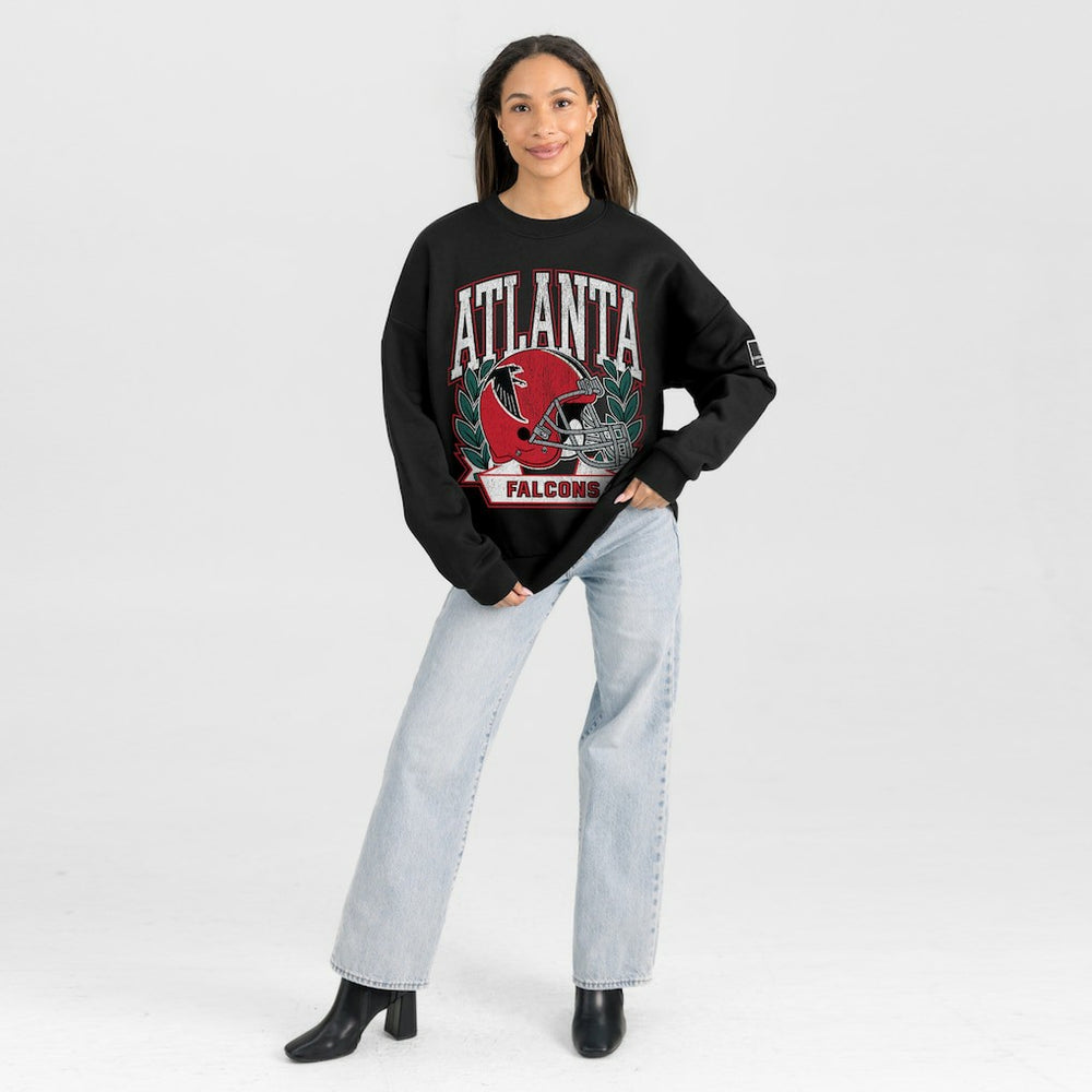 Atlanta Falcons  Gameday Couture Women's Oversized Victory Lane Black Label Premium Fleece Sweatshirt