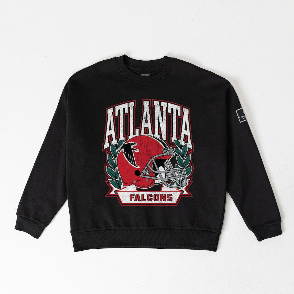 Atlanta Falcons  Gameday Couture Women's Oversized Victory Lane Black Label Premium Fleece Sweatshirt