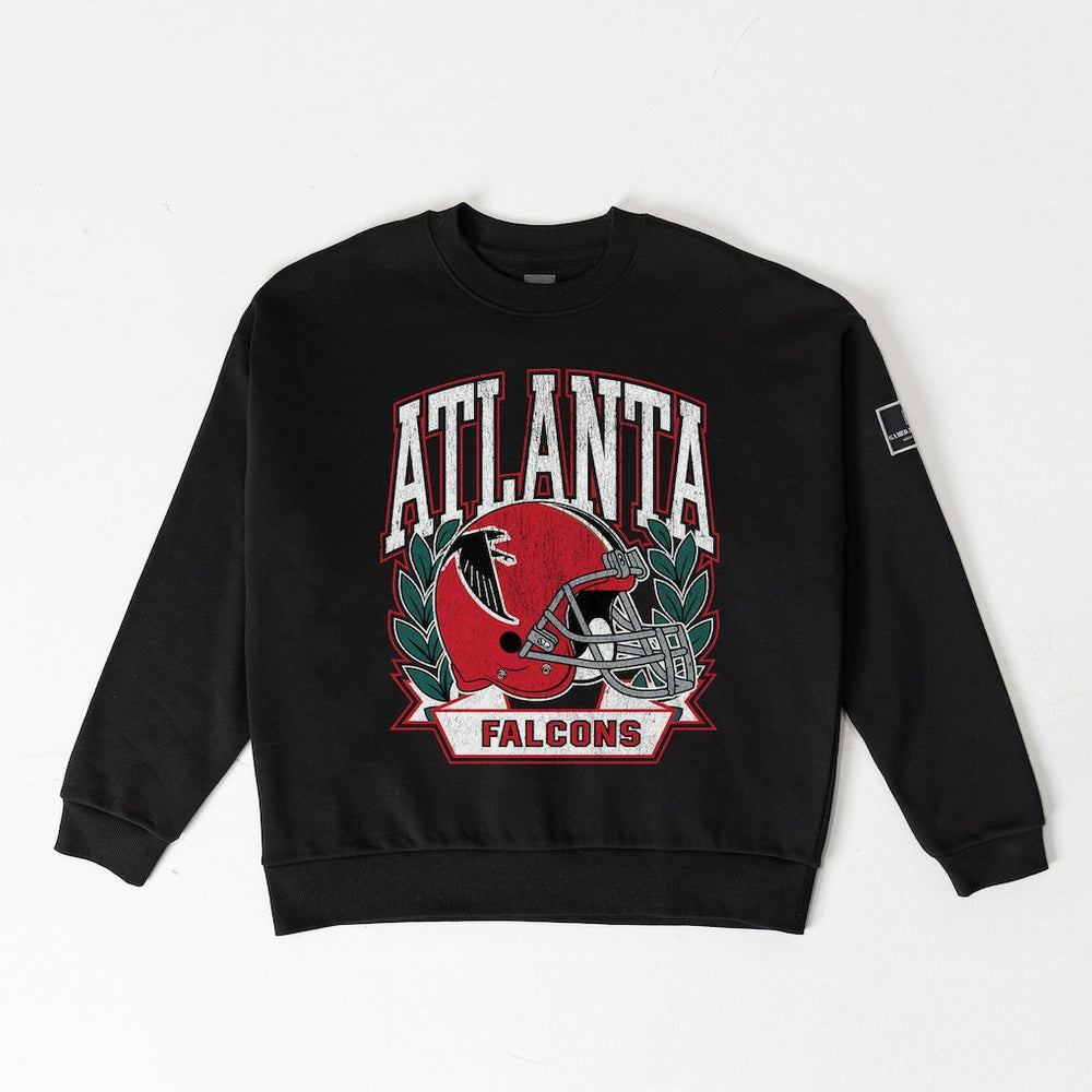 Atlanta Falcons  Gameday Couture Women's Oversized Victory Lane Black Label Premium Fleece Sweatshirt