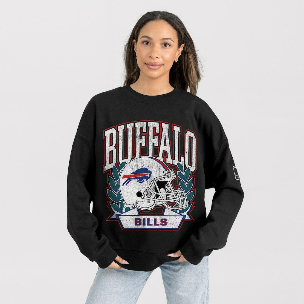 Buffalo Bills  Gameday Couture Women's Oversized Victory Lane Black Label Premium Fleece Sweatshirt