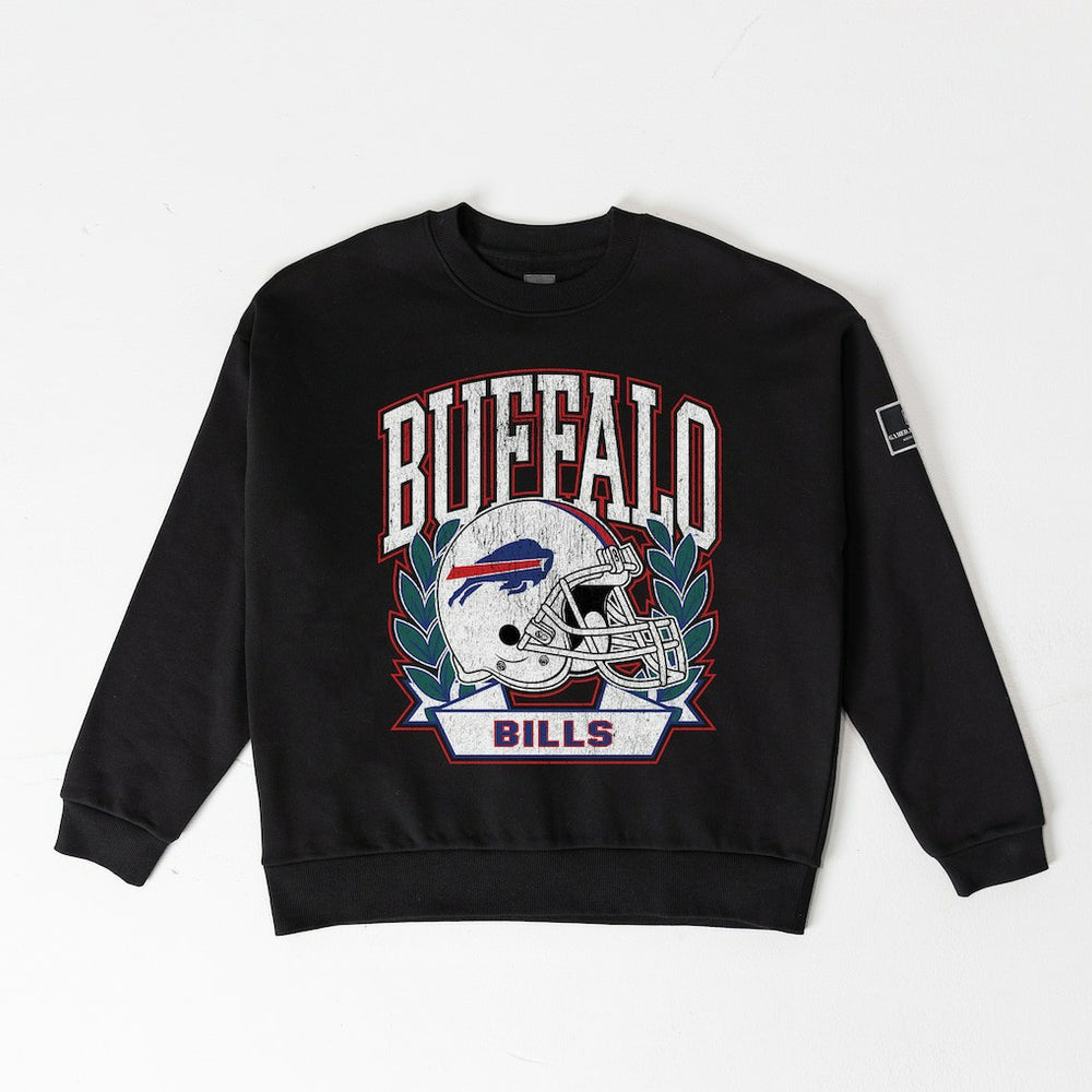 Buffalo Bills  Gameday Couture Women's Oversized Victory Lane Black Label Premium Fleece Sweatshirt