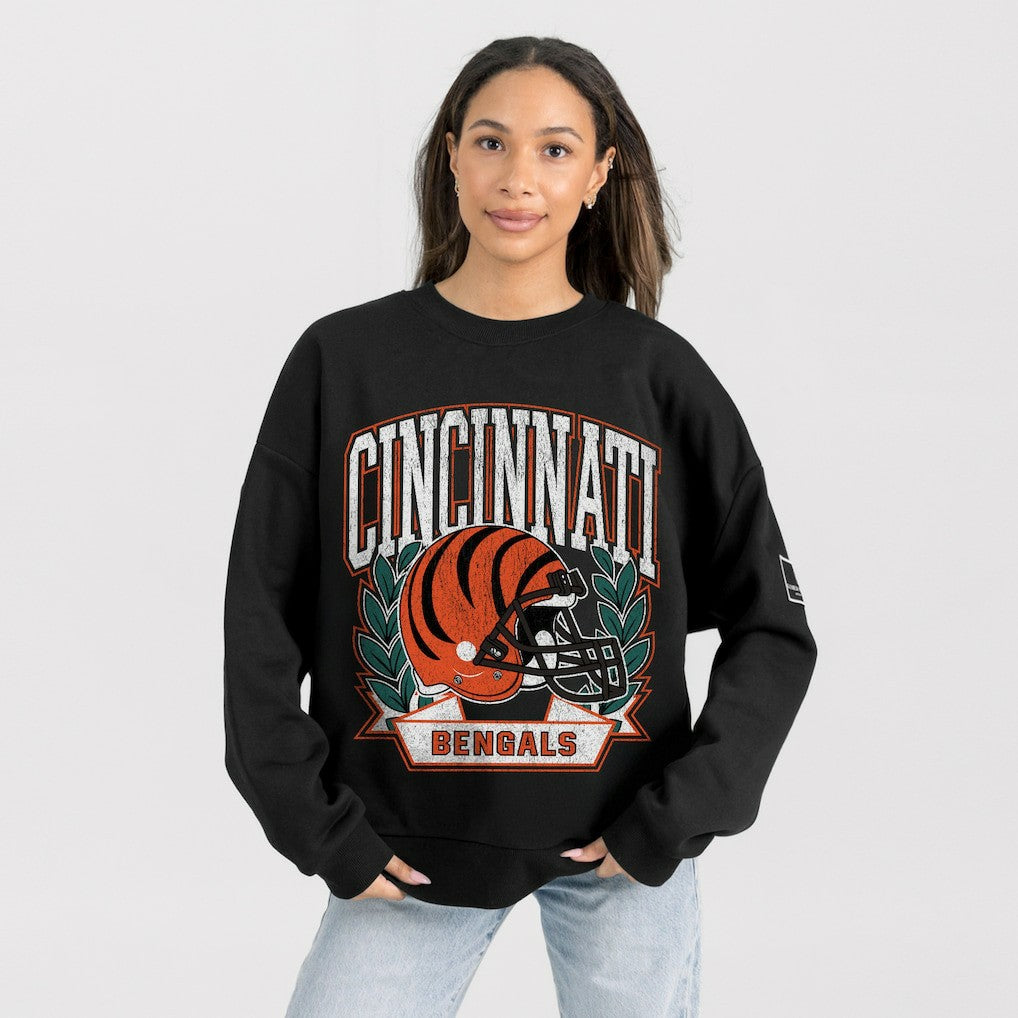 Cincinnati Bengals  Gameday Couture Women's Oversized Victory Lane Black Label Premium Fleece Sweatshirt