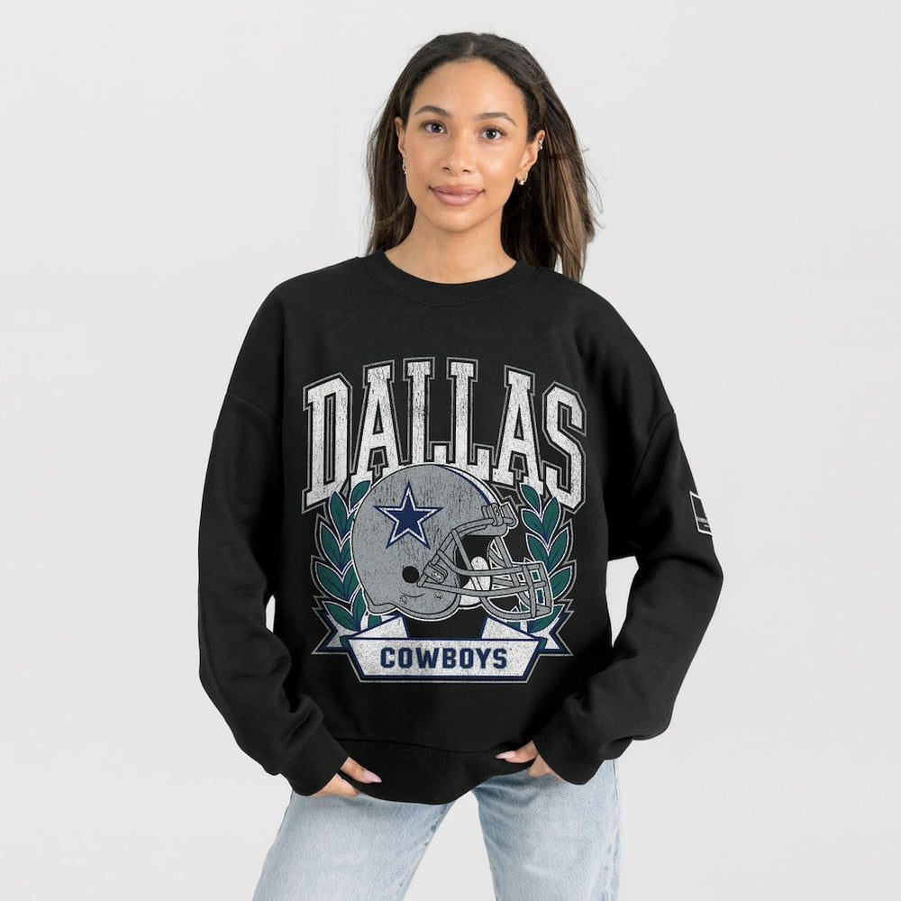 Dallas Cowboys  Gameday Couture Women's Oversized Victory Lane Black Label Premium Fleece Sweatshirt