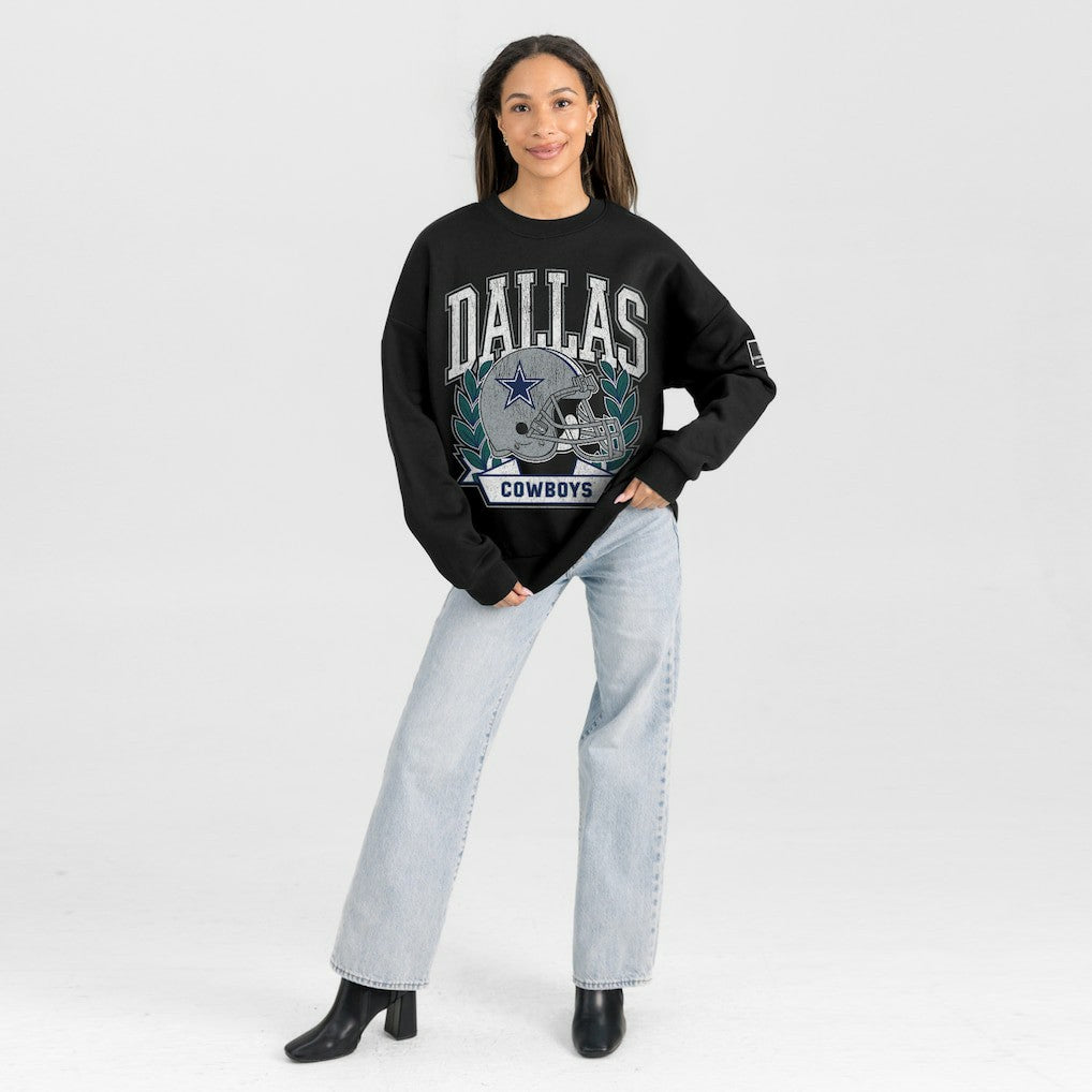 Dallas Cowboys  Gameday Couture Women's Oversized Victory Lane Black Label Premium Fleece Sweatshirt