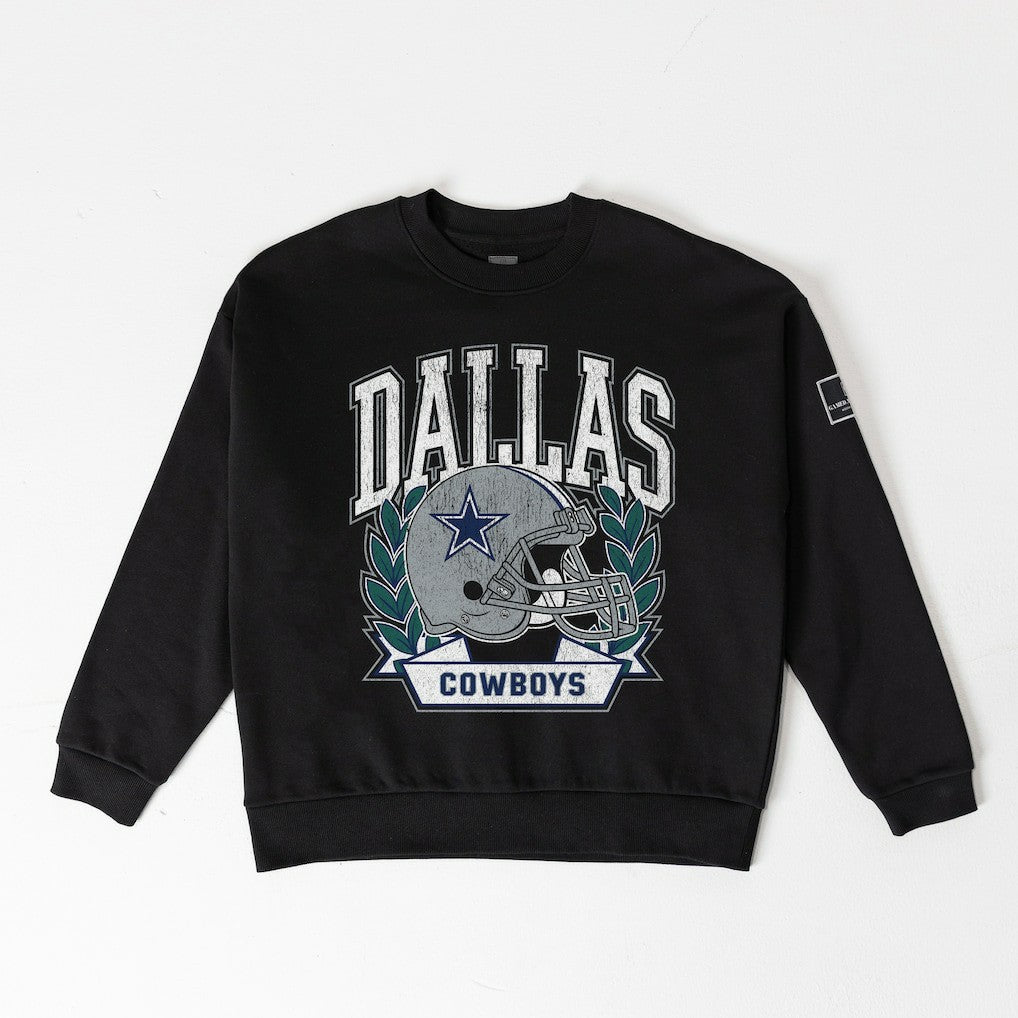 Dallas Cowboys  Gameday Couture Women's Oversized Victory Lane Black Label Premium Fleece Sweatshirt