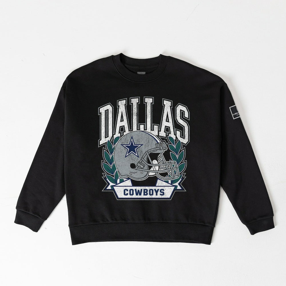 Dallas Cowboys  Gameday Couture Women's Oversized Victory Lane Black Label Premium Fleece Sweatshirt