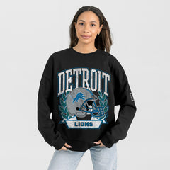Detroit Lions  Gameday Couture Women's Oversized Victory Lane Black Label Premium Fleece Sweatshirt