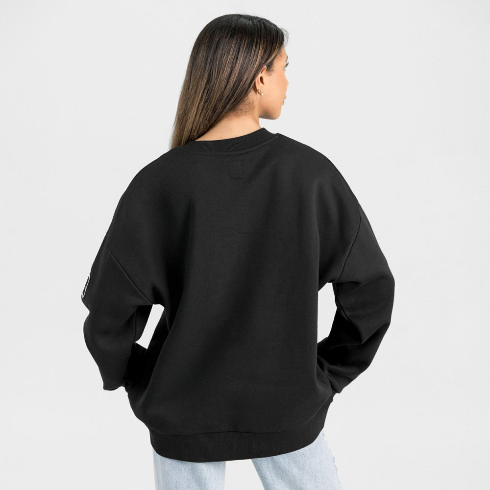 Detroit Lions  Gameday Couture Women's Oversized Victory Lane Black Label Premium Fleece Sweatshirt