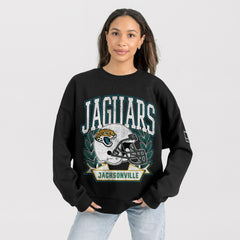 Jacksonville Jaguars  Gameday Couture Women's Oversized Victory Lane Black Label Premium Fleece Sweatshirt
