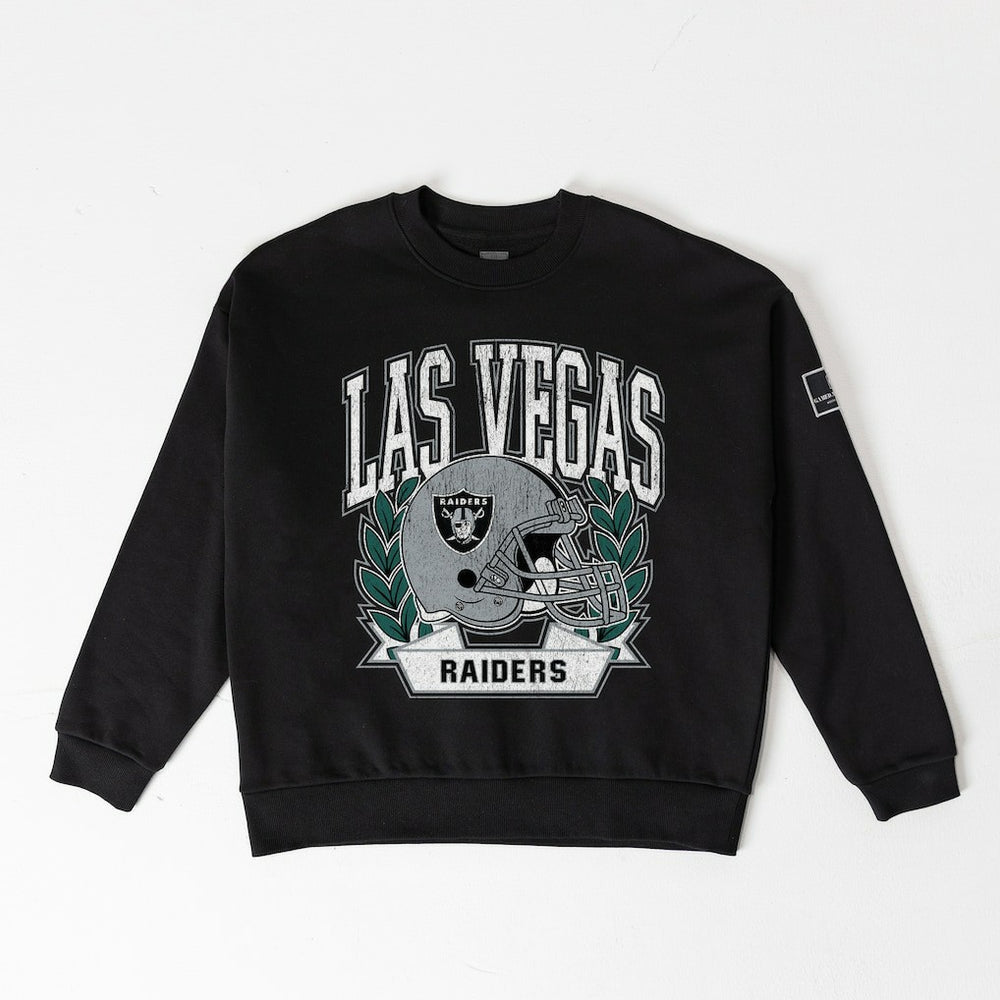 Las Vegas Raiders  Gameday Couture Women's Oversized Victory Lane Black Label Premium Fleece Sweatshirt