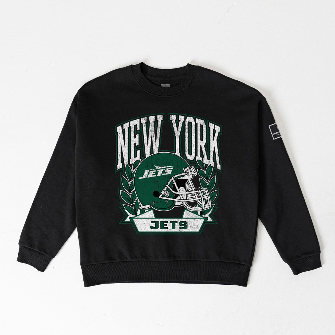 New York Jets  Gameday Couture Women's Oversized Victory Lane Black Label Premium Fleece Sweatshirt