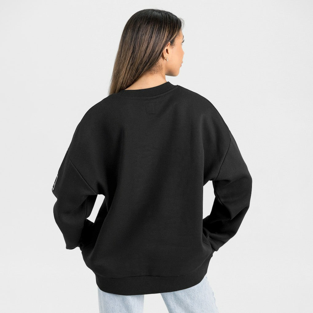 San Francisco 49ers  Gameday Couture Women's Oversized Victory Lane Black Label Premium Fleece Sweatshirt