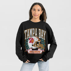 Tampa Bay Buccaneers  Gameday Couture Women's Oversized Victory Lane Black Label Premium Fleece Sweatshirt