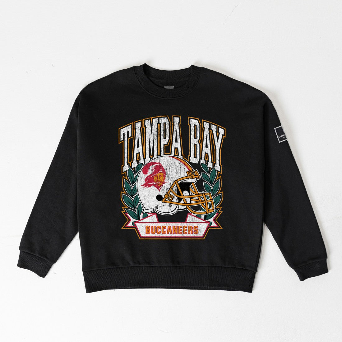 Tampa Bay Buccaneers  Gameday Couture Women's Oversized Victory Lane Black Label Premium Fleece Sweatshirt