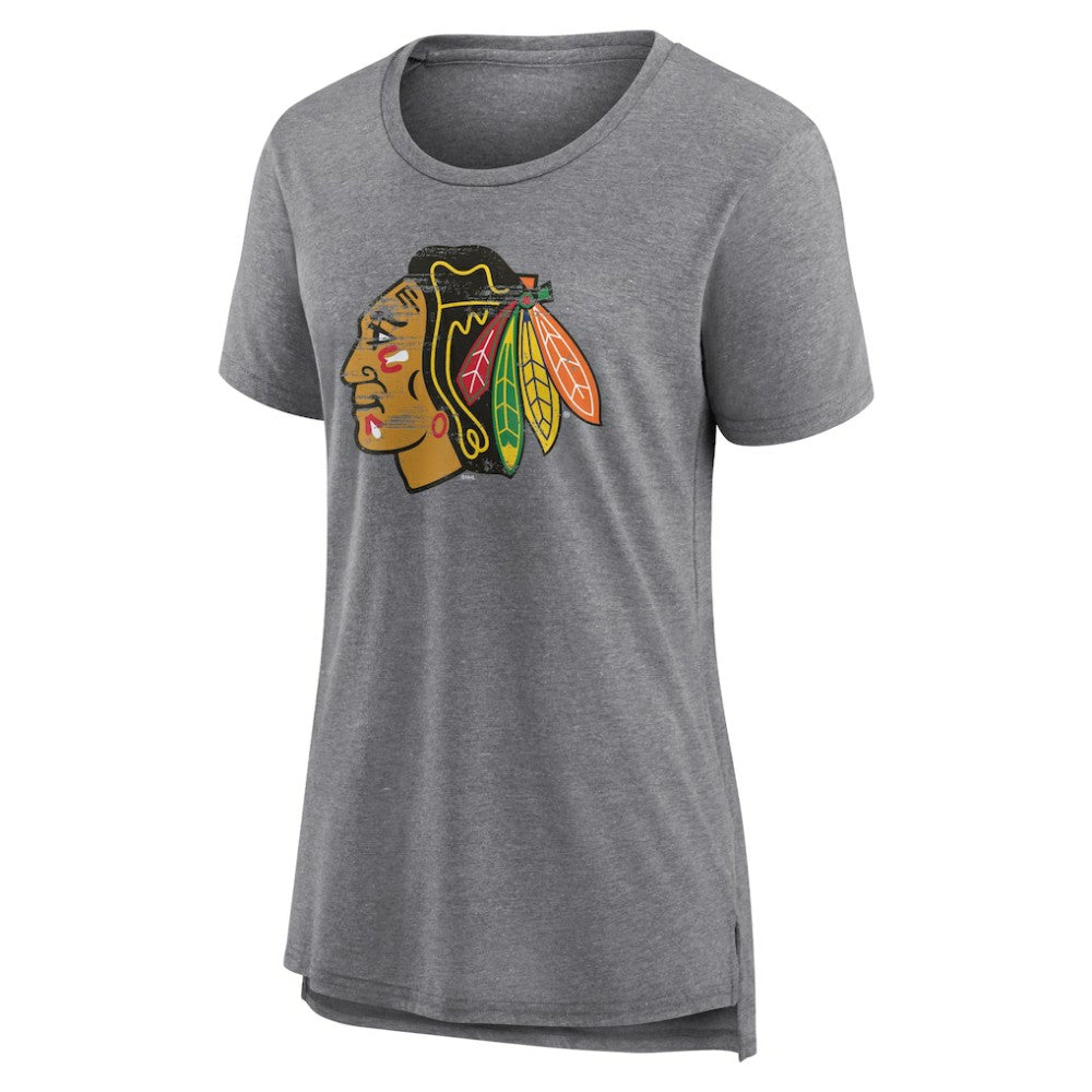Chicago Blackhawks Women's Heritage Custom Tri-Blend T-Shirt On Sale