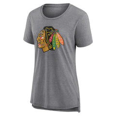 Chicago Blackhawks Women's Heritage Custom Tri-Blend T-Shirt On Sale