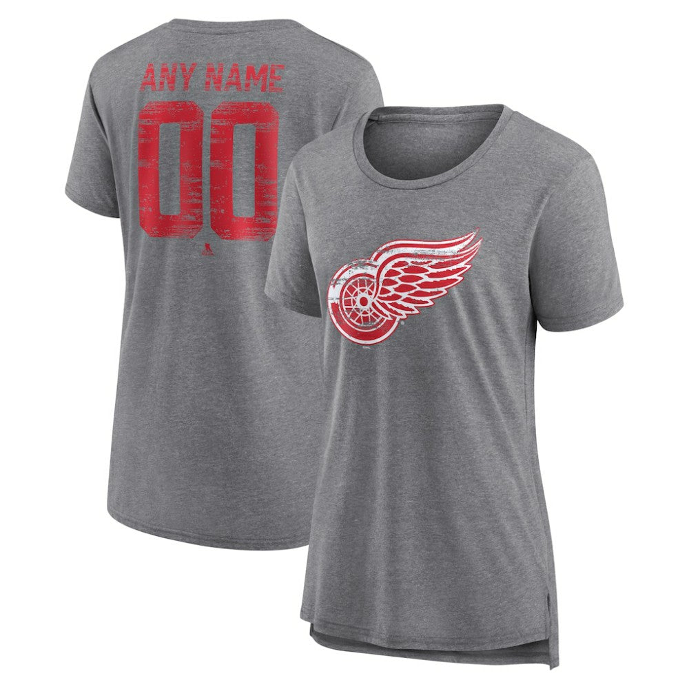 Detroit Red Wings Women's Heritage Custom Tri-Blend T-Shirt Sale