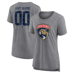 Florida Panthers Women's Heritage Custom Tri-Blend T-Shirt Discount