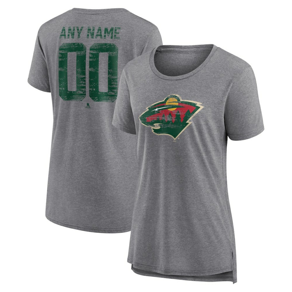 Minnesota Wild Women's Heritage Custom Tri-Blend T-Shirt For Sale