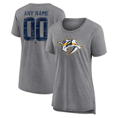 Nashville Predators Women's Heritage Custom Tri-Blend T-Shirt On Sale