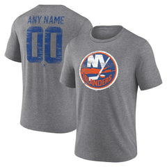 New York Islanders Heritage Custom Tri-Blend T-Shirt Outlet