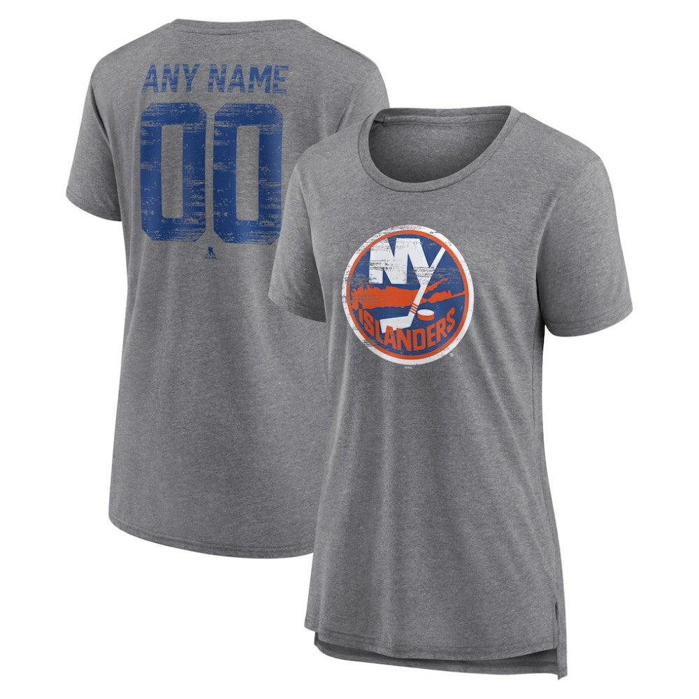 New York Islanders Women's Heritage Custom Tri-Blend T-Shirt Outlet