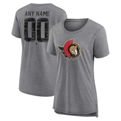Ottawa Senators Women's Heritage Custom Tri-Blend T-Shirt For Sale