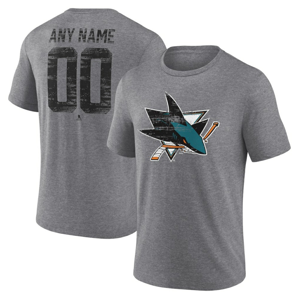 San Jose Sharks Heritage Custom Tri-Blend T-Shirt Sale