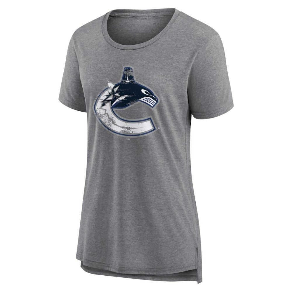 Vancouver Canucks Women's Heritage Custom Tri-Blend T-Shirt Discount