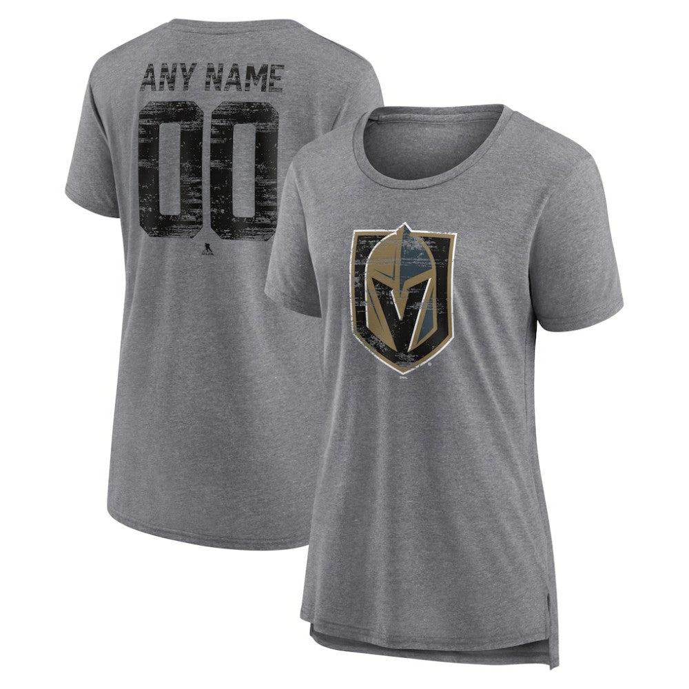 Vegas Golden Knights Women's Heritage Custom Tri-Blend T-Shirt On Sale
