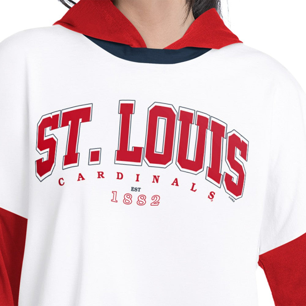 St. Louis Cardinals G-III 4Her by Carl Banks Women's Key Player Oversized Hooded Long Sleeve T-Shirt | MLB US