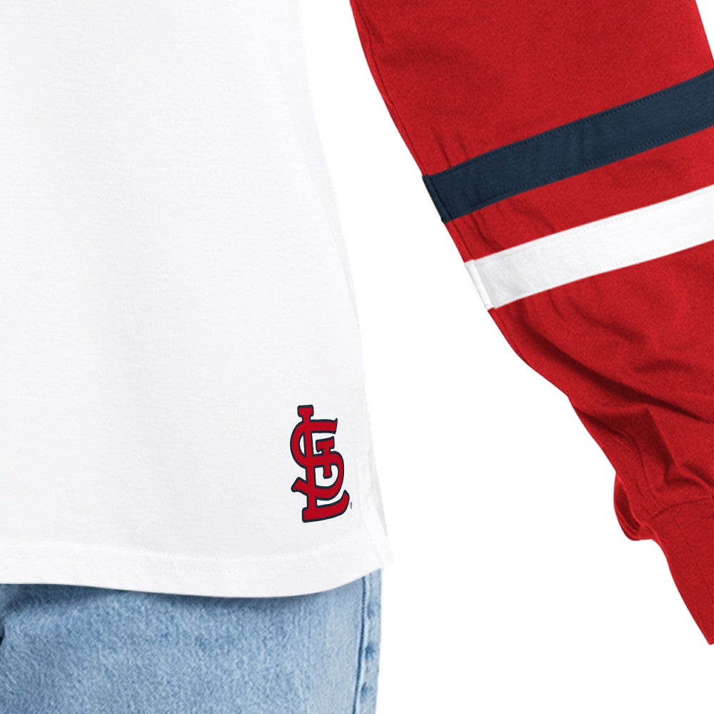 St. Louis Cardinals G-III 4Her by Carl Banks Women's Key Player Oversized Hooded Long Sleeve T-Shirt | MLB US