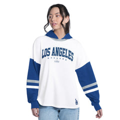 Los Angeles Dodgers G-III 4Her by Carl Banks Women's Key Player Oversized Hooded Long Sleeve T-Shirt | MLB For sale