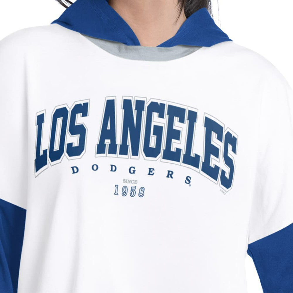 Los Angeles Dodgers G-III 4Her by Carl Banks Women's Key Player Oversized Hooded Long Sleeve T-Shirt | MLB For sale