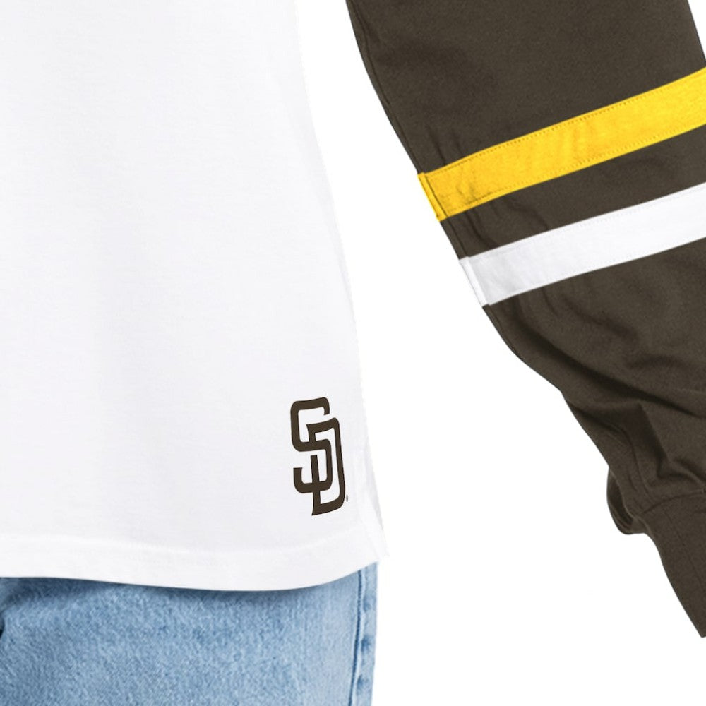 San Diego Padres G-III 4Her by Carl Banks Women's Key Player Oversized Hooded Long Sleeve T-Shirt | MLB Discount