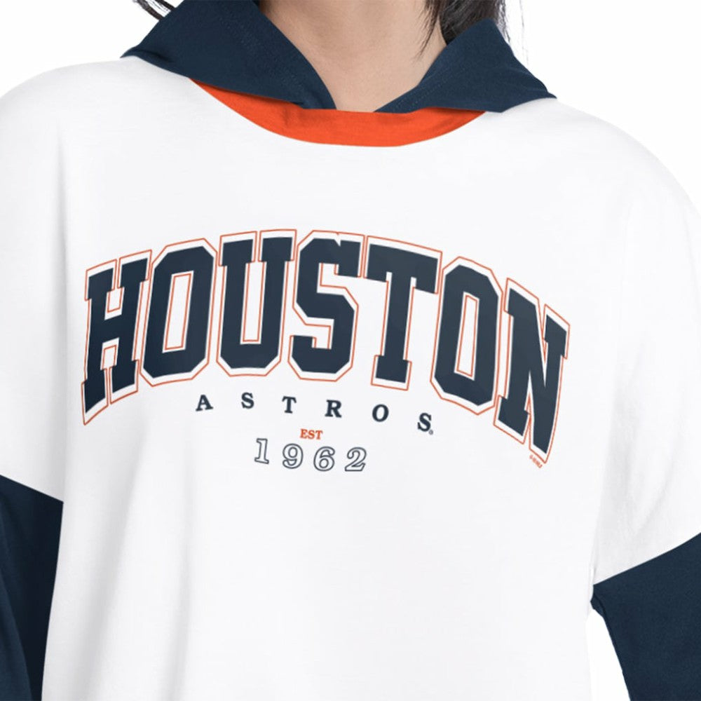 Houston Astros G-III 4Her by Carl Banks Women's Key Player Oversized Hooded Long Sleeve T-Shirt | MLB For sale