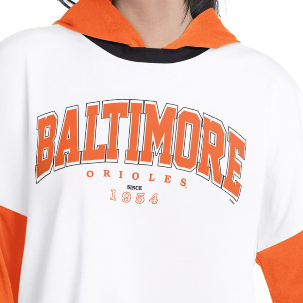 Baltimore Orioles G-III 4Her by Carl Banks Women's Key Player Oversized Hooded Long Sleeve T-Shirt | MLB For sale