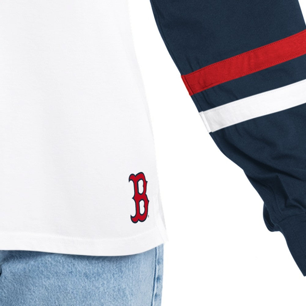 Boston Red Sox G-III 4Her by Carl Banks Women's Key Player Oversized Hooded Long Sleeve T-Shirt | MLB Discount