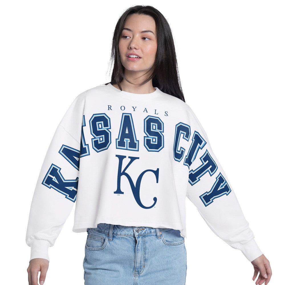 Kansas City Royals G-III 4Her by Carl Banks Women's Bleachers Cropped Pullover Sweatshirt | MLB New