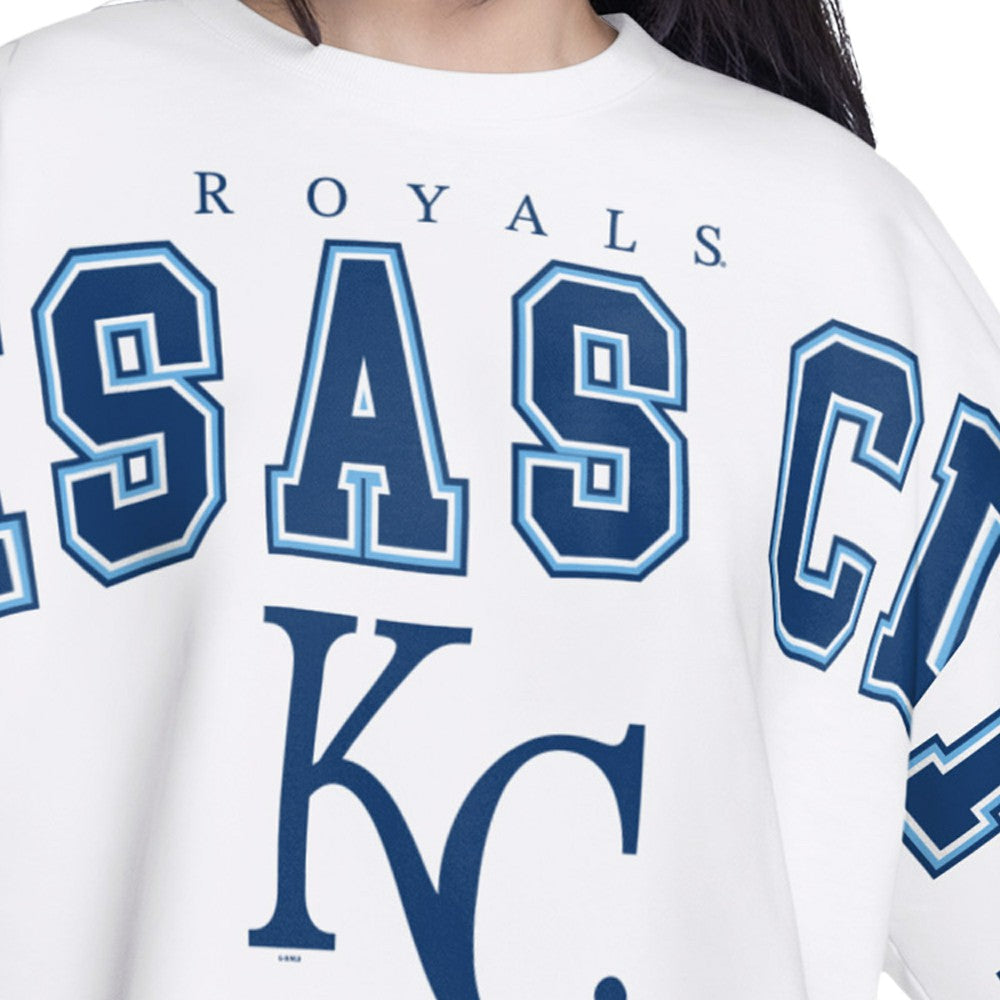 Kansas City Royals G-III 4Her by Carl Banks Women's Bleachers Cropped Pullover Sweatshirt | MLB New