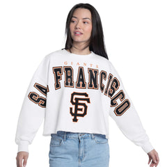 San Francisco Giants G-III 4Her by Carl Banks Women's Bleachers Cropped Pullover Sweatshirt | MLB On Sale