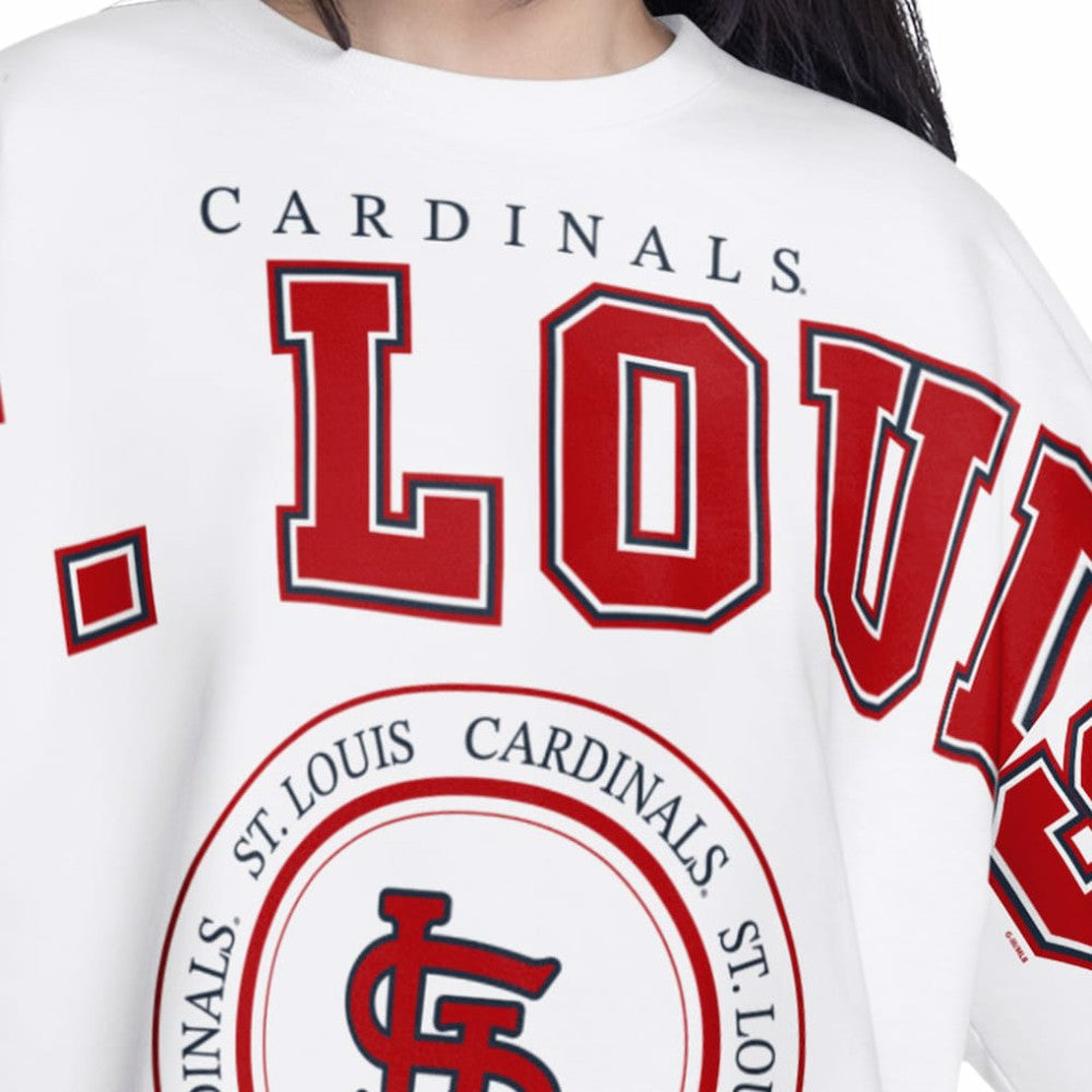 St. Louis Cardinals G-III 4Her by Carl Banks Women's Bleachers Cropped Pullover Sweatshirt | MLB For sale