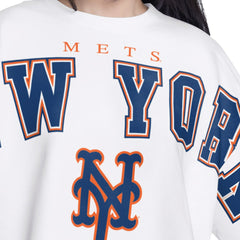 New York Mets G-III 4Her by Carl Banks Women's Bleachers Cropped Pullover Sweatshirt | MLB Online
